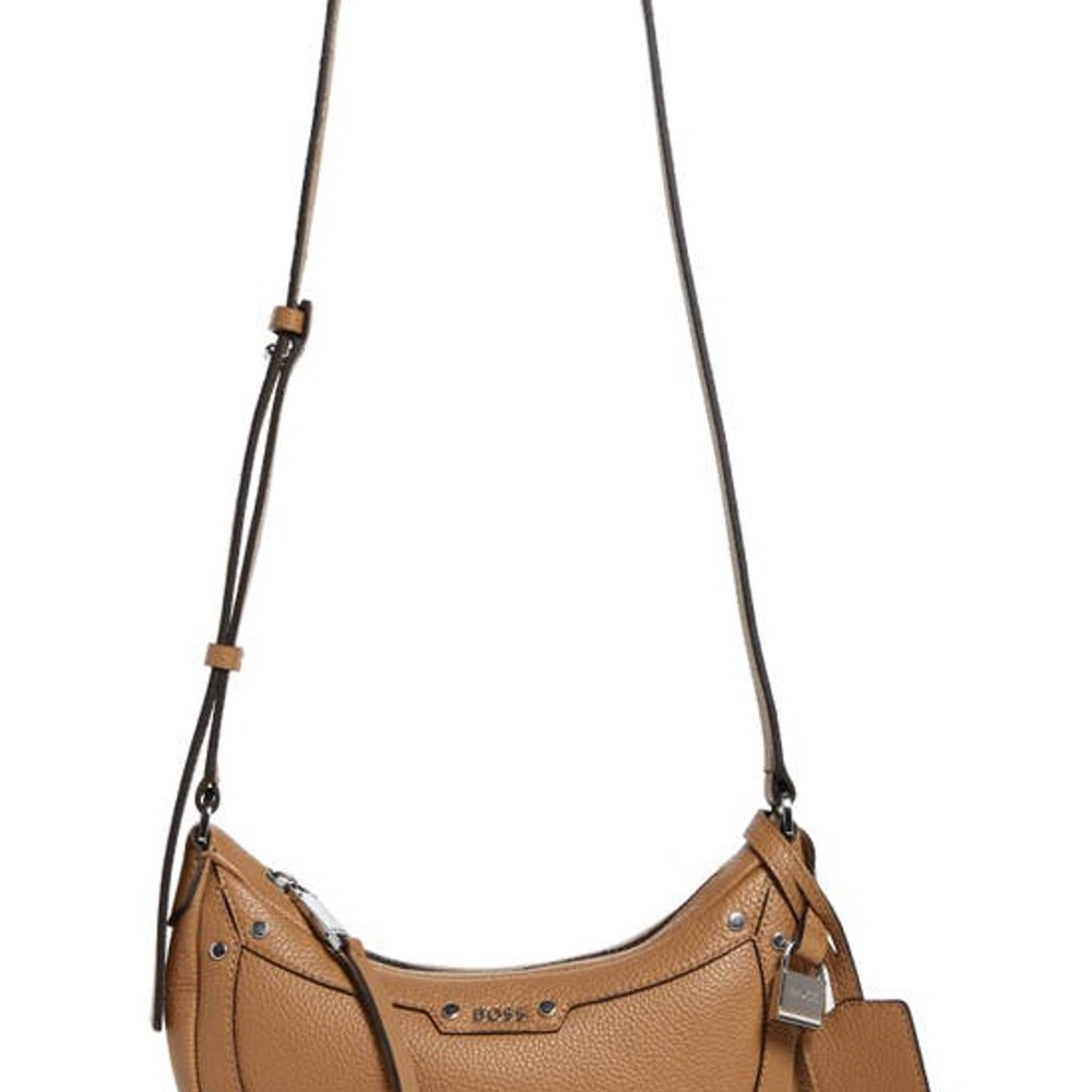 Boss Tan Crossbody Leather Bag